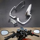 Universal Motorcycle CNC Chrome Black Ellipse Rearview Side Mirrors Handle Bar End Mirrors 8mm 10mm For Street Bike Silver