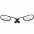 Universal Motorcycle CNC Chrome Black Ellipse Rearview Side Mirrors Handle Bar End Mirrors 8mm 10mm For Street Bike black