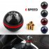 Universal Real Carbon Fiber Ball Manual Mt Gear Shift Shifter Knob 6 speed red edge