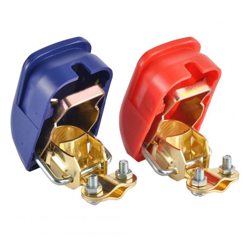Universal Red+Blue Detachable Car Battery Quick Pull Connector Switch Battery Clip Clamp Terminal Red and blue pair