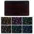 Universal Slim Portable Wireless Bluetooth 7 Colors Backlit Keyboard with Built in Rechargeable Battery  10 inch colorful backlit black
