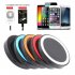 Universal Small Thin Round Wireless Charger For QI Standard Mobiles Wireless Charging Black blue