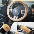 Universal Steering wheel Plush Car Steering Wheel Covers Hand Brake Cover Gear Cover Set gray 38cm