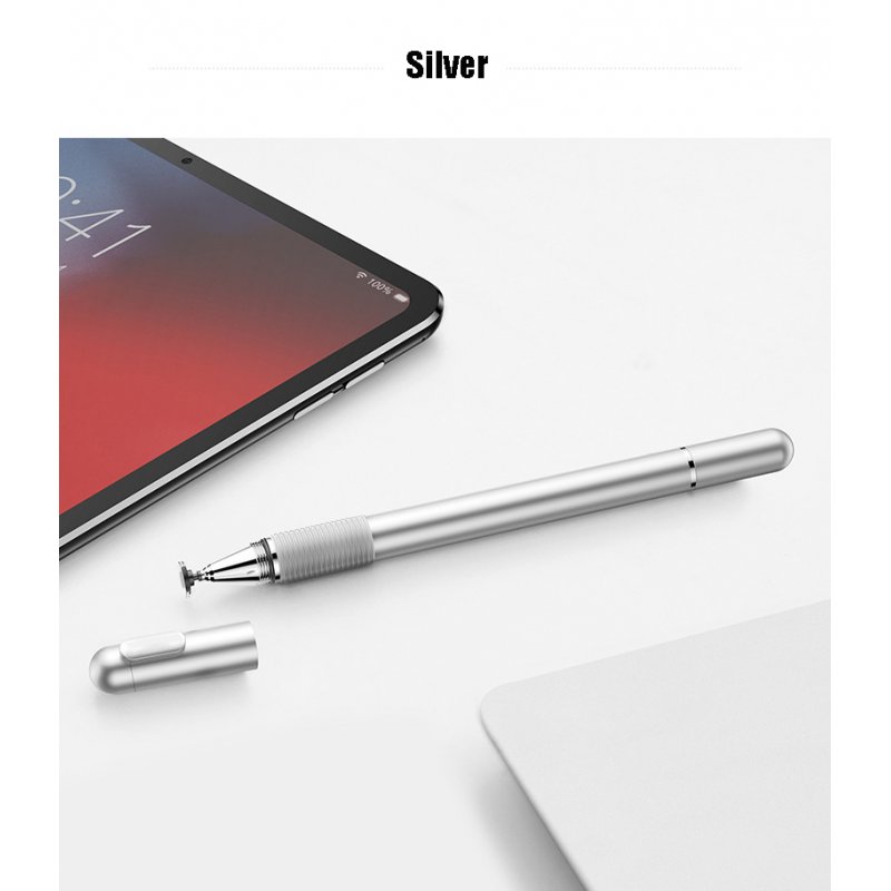 Universal Stylus Pen Multifunction Screen Touch Pen Capacitive Touch Pen for iPad iPhone Samsung Xiaomi Huawei Tablet Pen Silver