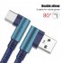 Universal USB Elbow Data Transmission Line Fast Charging Micro USB Type C 8 Pin Line for Mobile Phone 0 25M