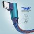 Universal USB Elbow Data Transmission Line Fast Charging Micro USB Type C 8 Pin Line for Mobile Phone 1M