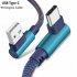 Universal USB Elbow Data Transmission Line Fast Charging Micro USB Type C 8 Pin Line for Mobile Phone 2M