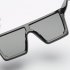 Universal Women Fashion Large Square Frame Sunglasses UV400 Sunglasses Black frame double gray  1