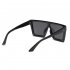 Universal Women Fashion Large Square Frame Sunglasses UV400 Sunglasses Black frame double gray  1