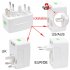 Universal Worldwide Adapter Electric Socket AU UK US EU Plug Adaptor Travel Wall Charger AC Power Option 2 USB Charging Port International Plug Adaptor white no