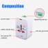 Universal Worldwide Adapter Electric Socket AU UK US EU Plug Adaptor Travel Wall Charger AC Power Option 2 USB Charging Port International Plug Adaptor white no