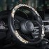 Universal leather printing Car Steering wheel Cover 38CM Sport styling Auto Steering Wheel Covers Anti Slip Yellow print 38cm