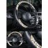Universal leather printing Car Steering wheel Cover 38CM Sport styling Auto Steering Wheel Covers Anti Slip Yellow print 38cm