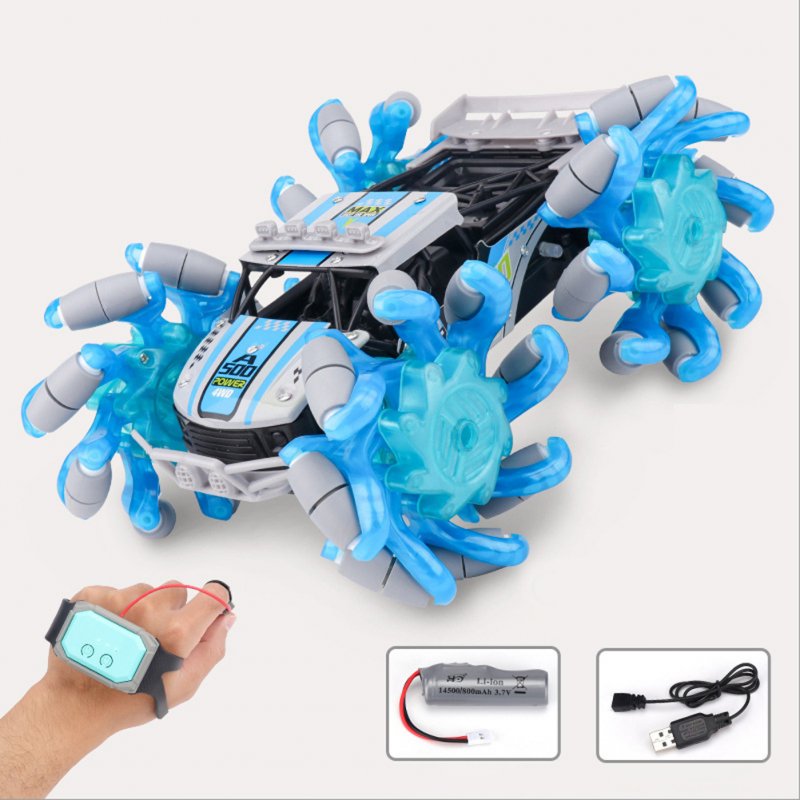 1:16 Mini Remote Control Car Gesture Induction Deformation Off-road Vehicle with Light Cv-a500-1 Blue Watch Control