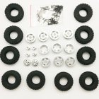 Upgrade DIY Double Tire Metal Modification Wheels Set For WPL B14 B24 B16 B36 JJRC Q60 Q61 Four/Six Drive Army Kass Special Six drive full set of metal wheels (including tires)