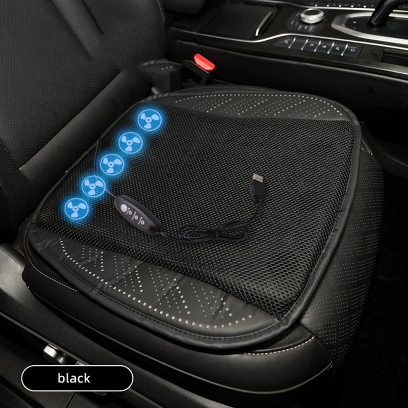 Ventilated Seat Cushion With USB Port 3-Speed Adjustable Breathable Air Flow Cooling Pad For Summer Car Home Office Chairs Red 9640D single pack