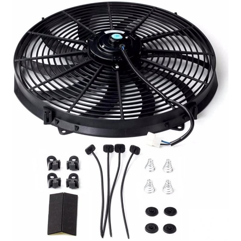 2PACK 12" High Performance Electric Radiator Cooling Fan Push Pull Slim 12V 80W 1550 CFM with Mounting Kit