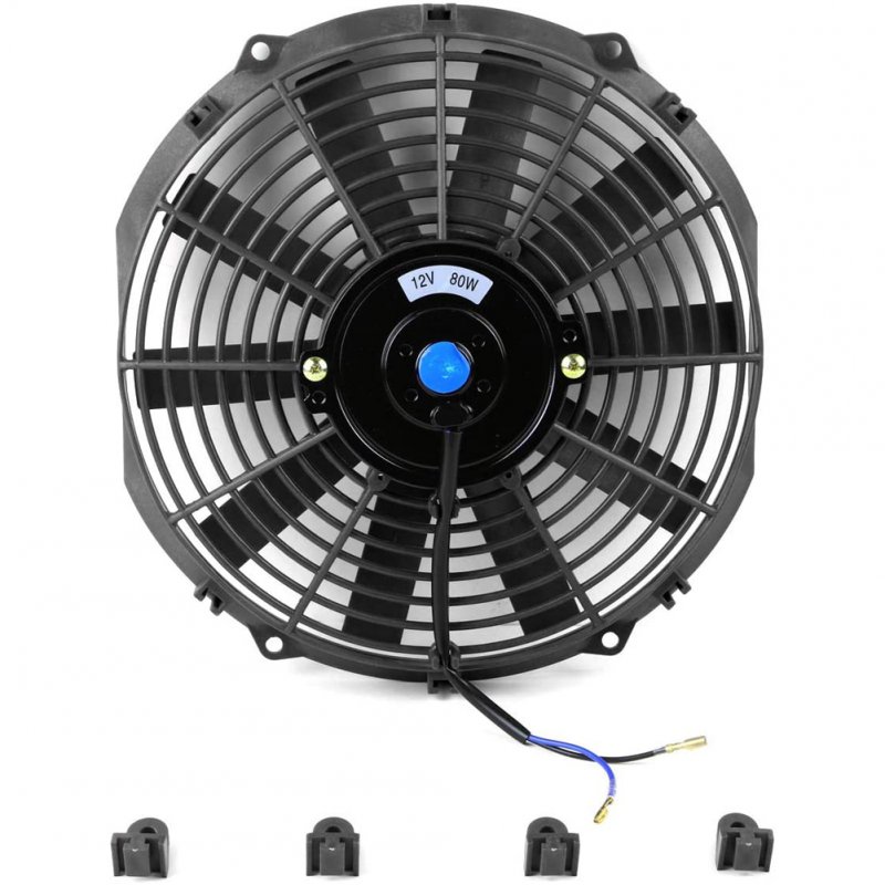 2PACK 12" High Performance Electric Radiator Cooling Fan Push Pull Slim 12V 80W 1550 CFM with Mounting Kit