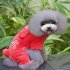 Urparcel Puppy Pet Small Dog Fleece Hoodie Coat Bone Jumpsuit Clothes Red Large