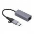 Usb 3 0 Hub Gigabit Ethernet Type c to Network Adapter Usb c to Rj45 Lan Port 3 Ports Usb3 0 Splitter Black SL 017