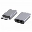 Usb 3.1 Type C Female To Micro Usb 3.0 Male Connector Adapter External Mobile Hard Disk Box Converter silver gray