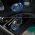 Usb And Type c Port Car Charger With Led Real time Digital Display Dual Usb Phone Fast Charging Adapter black