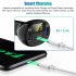 Usb And Type c Port Car Charger With Led Real time Digital Display Dual Usb Phone Fast Charging Adapter black