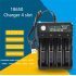 Usb Battery Charger 4 slot Independent Charging Adapter Two color Indicator For 18650 Lithium Battery black