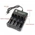 Usb Battery Charger 4 slot Independent Charging Adapter Two color Indicator For 18650 Lithium Battery black