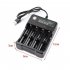 Usb Battery Charger 4 slot Independent Charging Adapter Two color Indicator For 18650 Lithium Battery black