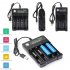 Usb Battery Charger 4 slot Independent Charging Adapter Two color Indicator For 18650 Lithium Battery black