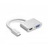 Usb C 4k Type C To Hdmi compatible Vga Usb3 0 Hub Adapter Dual Output for Galaxy S10 S9 S8 Huawei Grey