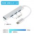 Usb C Hub 3 0 3 1 Type C 4 Port Multi Splitter Adapter OTG For Pc Computer Notebook Accessories Silver boxed