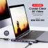 Usb C Hub Compatible for Macbook Pro Air M1  Dual Type c To Usb 3 0 4k Hdmi compatible Rj45 Pd 3 Sd tf Adapter Gray silver