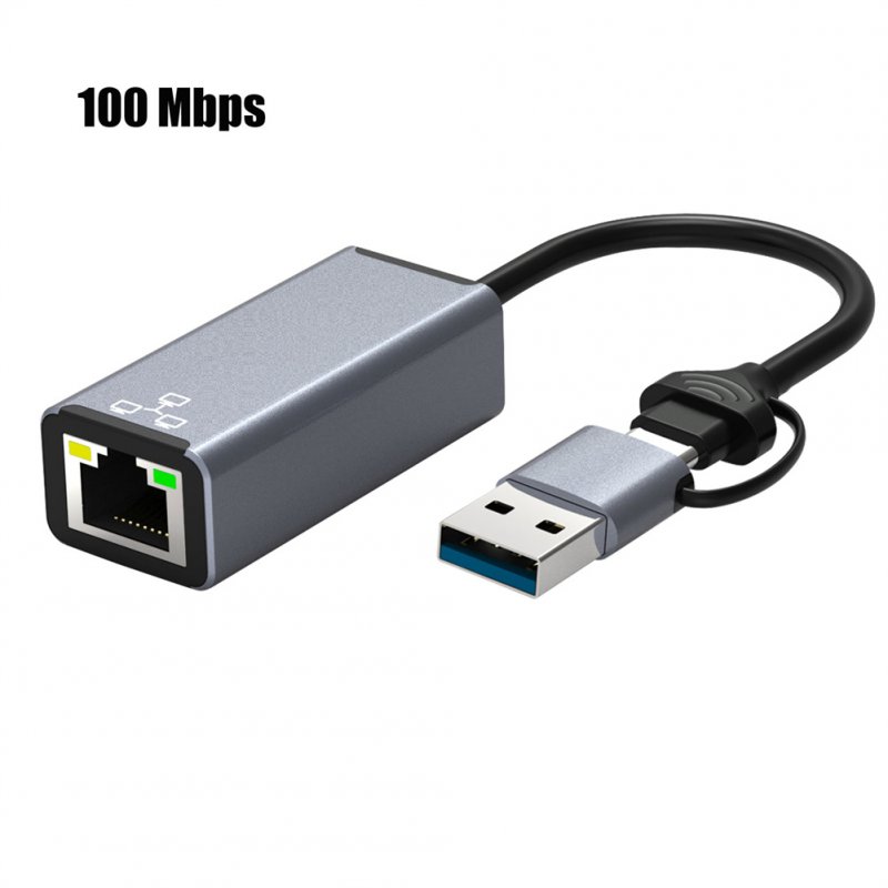 USB C USB A To Ethernet Adapter 100 Mbps High-speed Type C