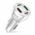 Usb Car Charger 20w Pd Qc3 0 Type 3 1a 2usb Fast Charging Adapter Multi functional Multi port Charger White