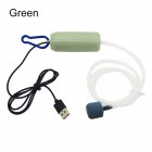 Usb Charging Portable Oxygen Pump Fish Tank Aquarium Supplies Small Energy Saving Pump Ultra-quiet Mini Aerator With Air Stone green