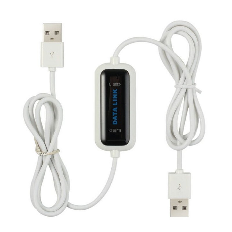 Usb Date Cable Pc To Pc Online Share Synchronous Link Network Direct Data Transfer Bridge Led Cable For Dual Computer White