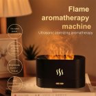 Usb Flame Night Light Air Humidifier Aromatherapy Essential Oil Diffuser Cool Mist Maker Led Lamp Black (180ml)