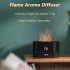 Usb Flame Night Light Air Humidifier Aromatherapy Essential Oil Diffuser Cool Mist Maker Led Lamp Black  180ml 