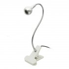 Usb Flexible Led  Reading  Light Metal Clip Design Usb Powered Beside Bed Desk Table Lamp silver