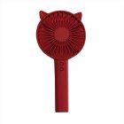 Usb Hand-held Portable Mini Fan 3 Speeds Adjustable Multifunctional Rechargeable Mute Electric Fan Night Light rose red