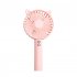 Usb Hand held Portable Mini Fan 3 Speeds Adjustable Multifunctional Rechargeable Mute Electric Fan Night Light rose red