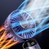 Usb Hand held Portable Mini Fan Folding Digital Display Office Desktop Electric Fan With A Neck Lanyard green
