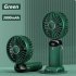 Usb Hand held Portable Mini Fan Folding Digital Display Office Desktop Electric Fan With A Neck Lanyard green