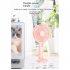 Usb Hand held Portable Mini Fan 3 Speeds Adjustable Multifunctional Rechargeable Mute Electric Fan Night Light pink