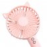 Usb Hand held Portable Mini Fan 3 Speeds Adjustable Multifunctional Rechargeable Mute Electric Fan Night Light pink