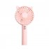 Usb Hand held Portable Mini Fan 3 Speeds Adjustable Multifunctional Rechargeable Mute Electric Fan Night Light pink