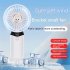 Usb Handheld Electric Fan 4 Adjustable Levels Digital Display Strong Wind Long Endurance Cooling Fan White