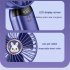 Usb Handheld Electric Fan 4 Adjustable Levels Digital Display Strong Wind Long Endurance Cooling Fan pink
